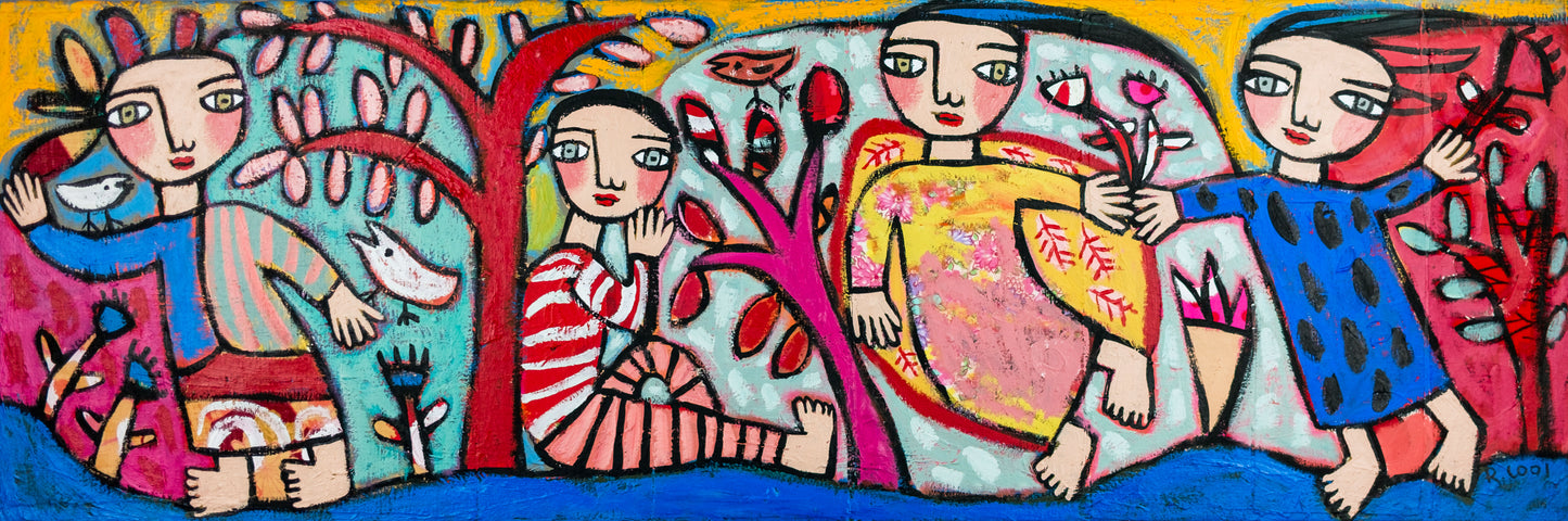 Painting on canvas, 30x90cm