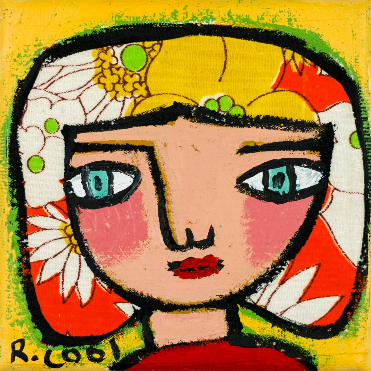 Painting on canvas, 10x10cm