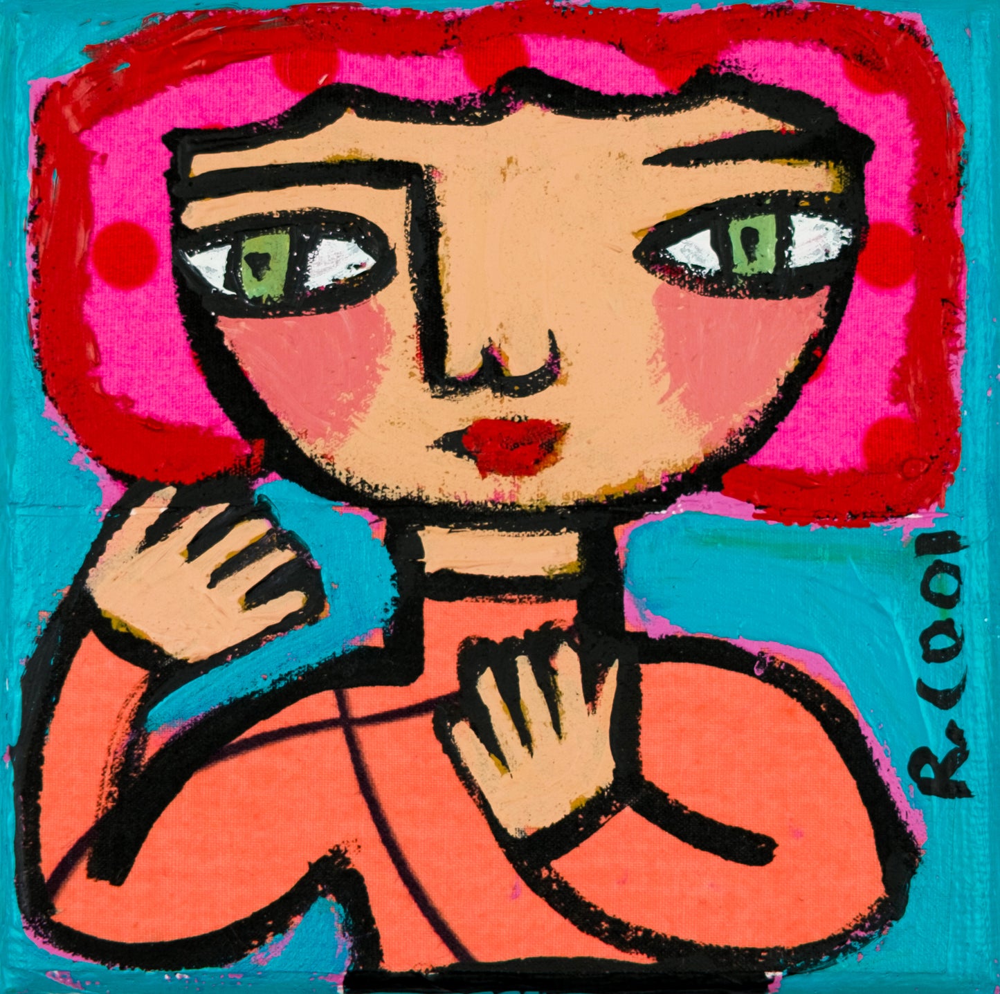 Painting on canvas, 10x10cm