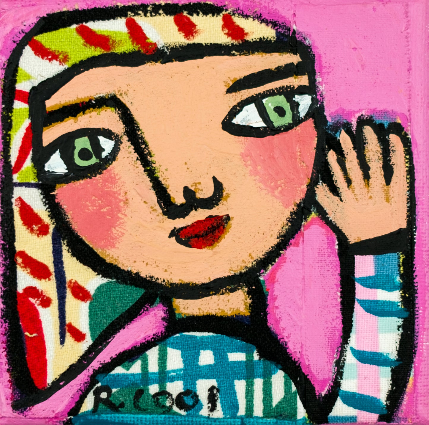 Painting on canvas, 10x10cm