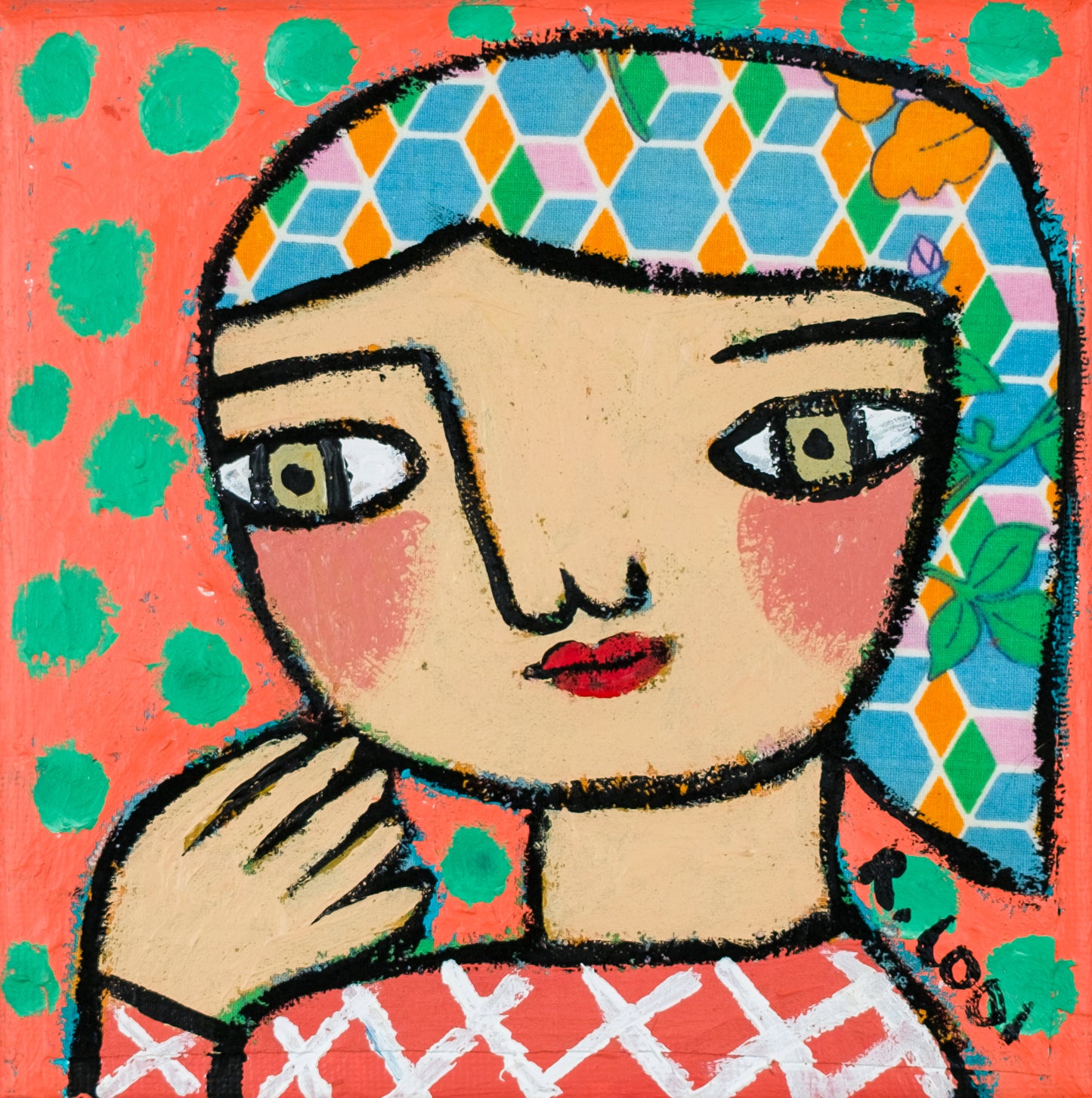 Painting on canvas, 15x15cm