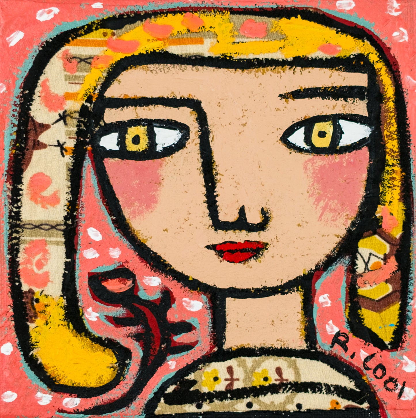 Painting on canvas, 15x15cm