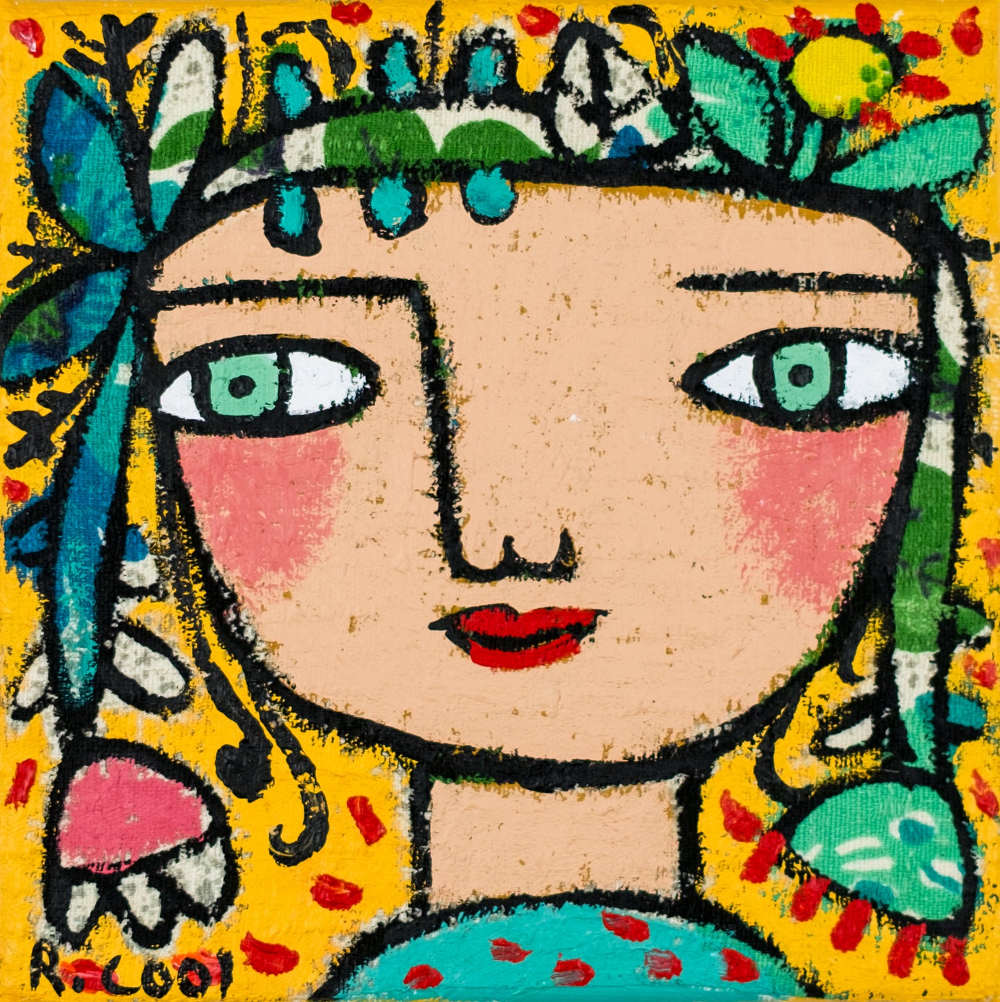 Painting on canvas, 15x15cm