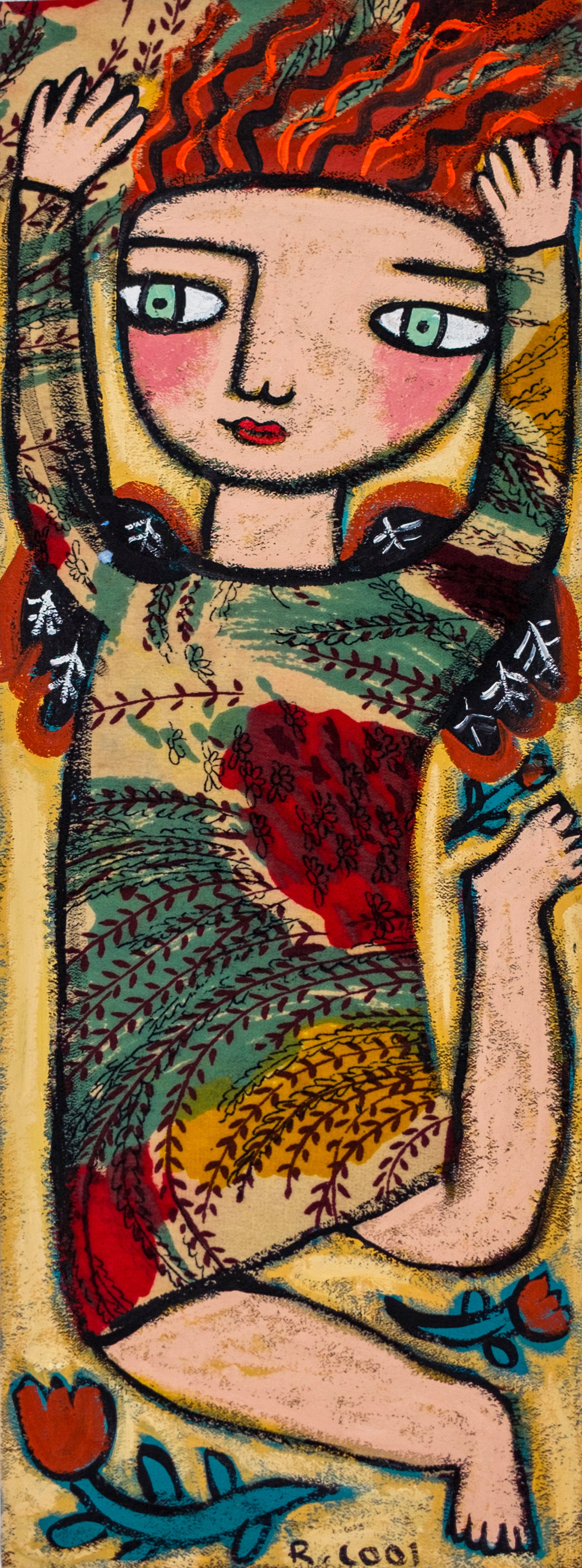 Painting on paper, 51x19cm