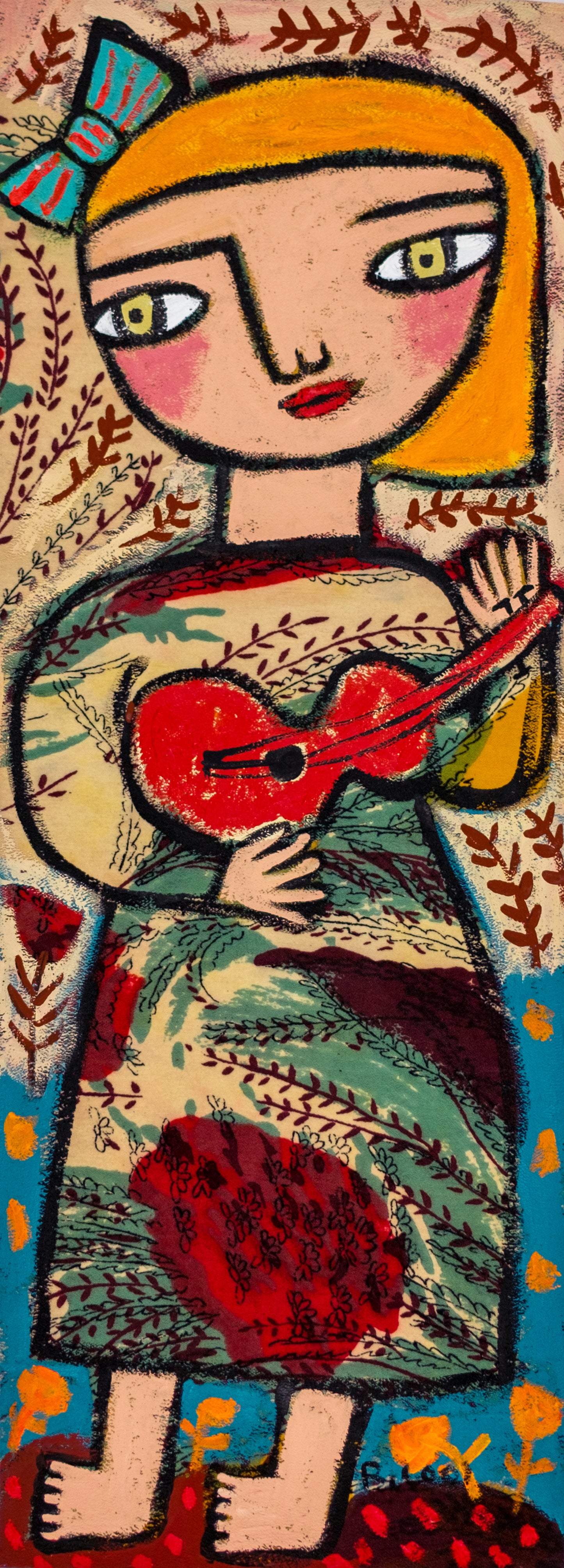 Painting on paper, 51x19cm