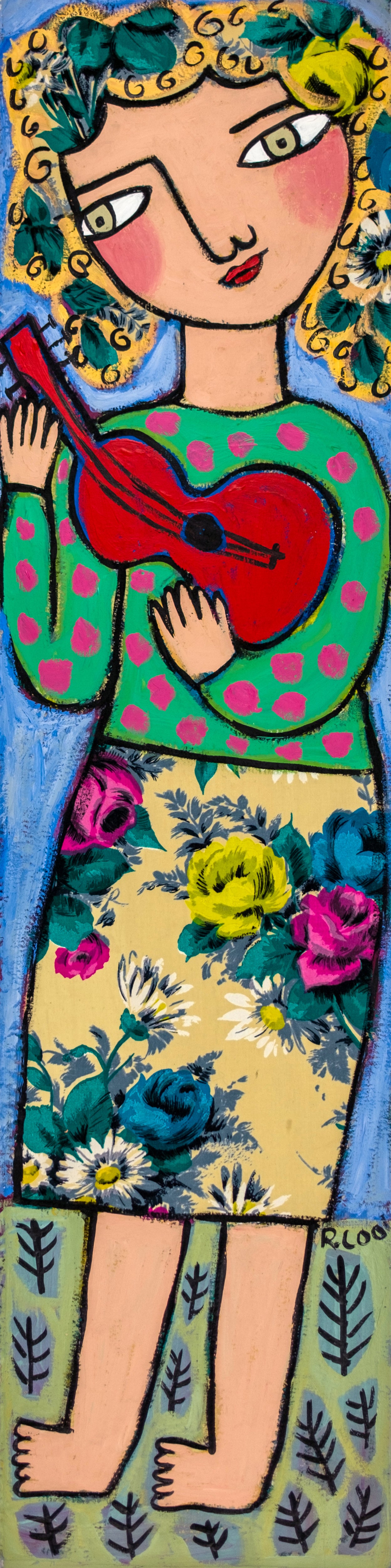 Painting on paper, 75x19cm