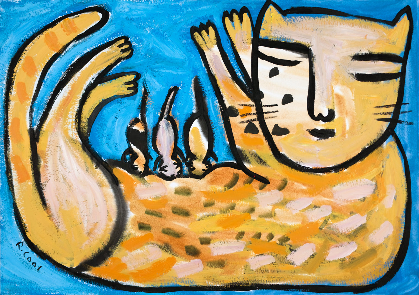 Mother Cat and Kittens II