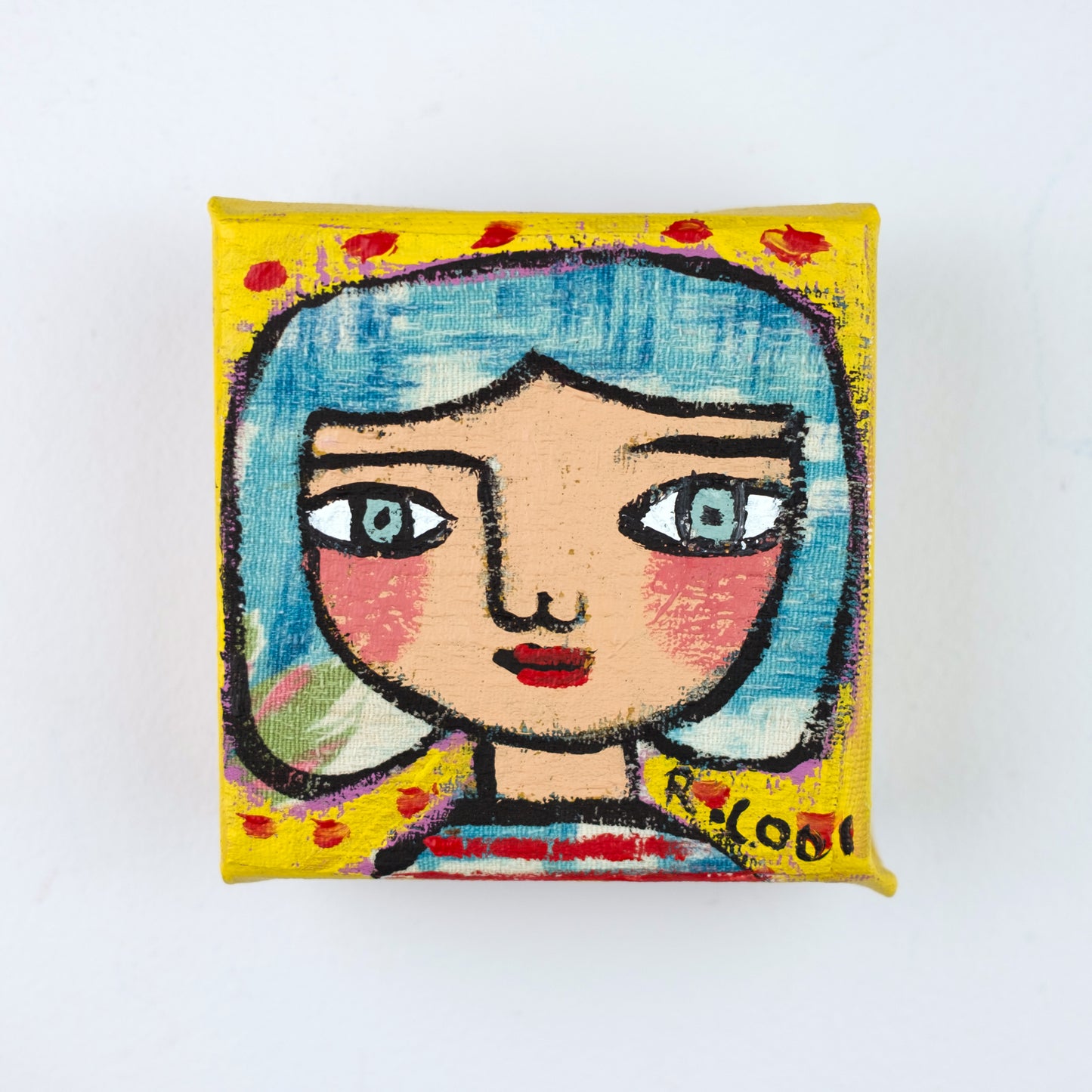 Woman by Yellow Walls, 10x10cm
