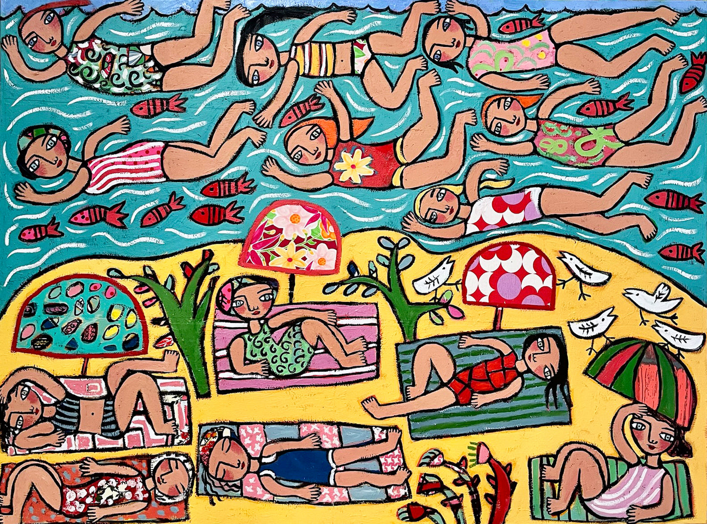 キャンバスに描かれた絵画、152x92cm