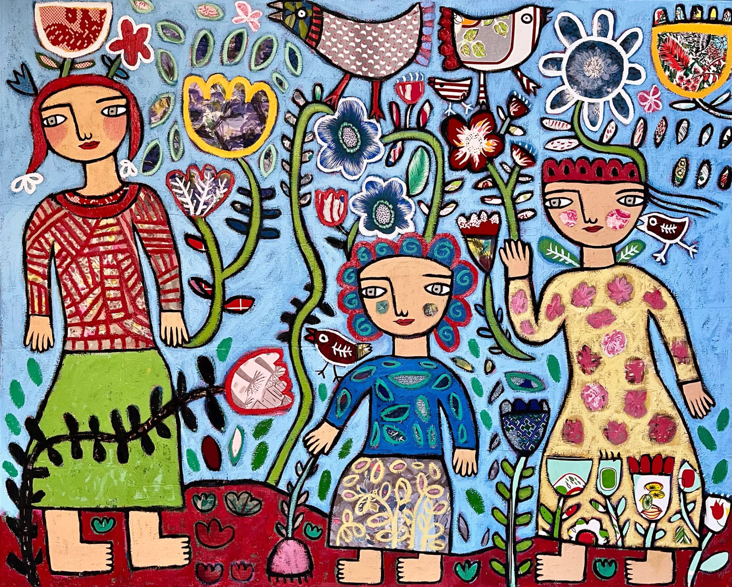 キャンバスに描いた絵画、92x152cm