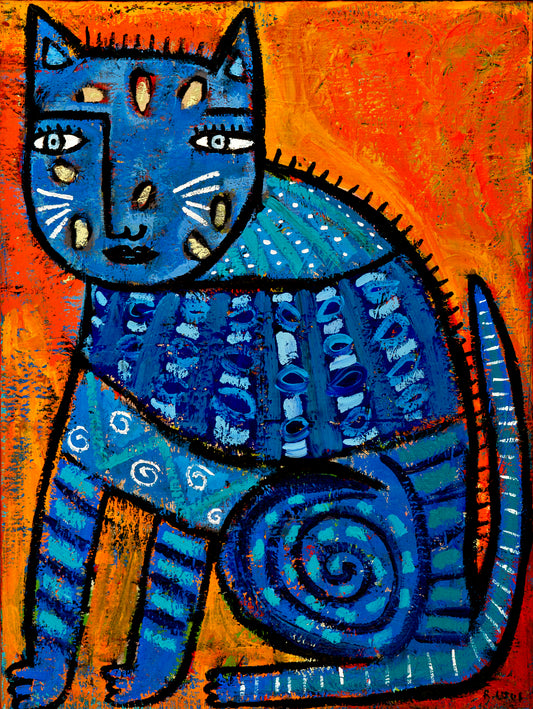 Painting on canvas, framed, 64x49cm