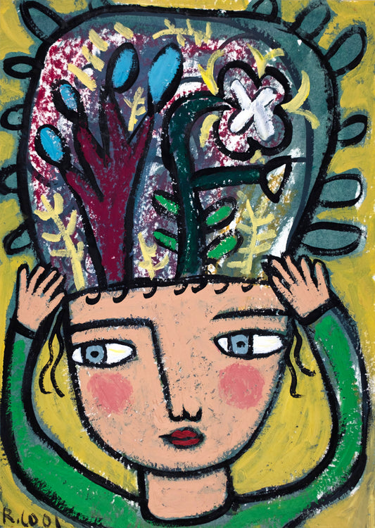 Girl with the Forest in Her Hair, 30x21cm