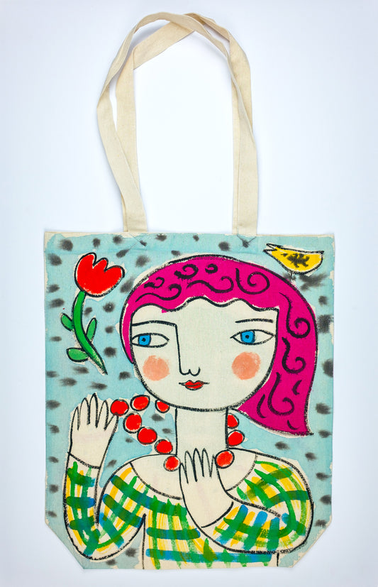 Hand-Painted Tote Bag