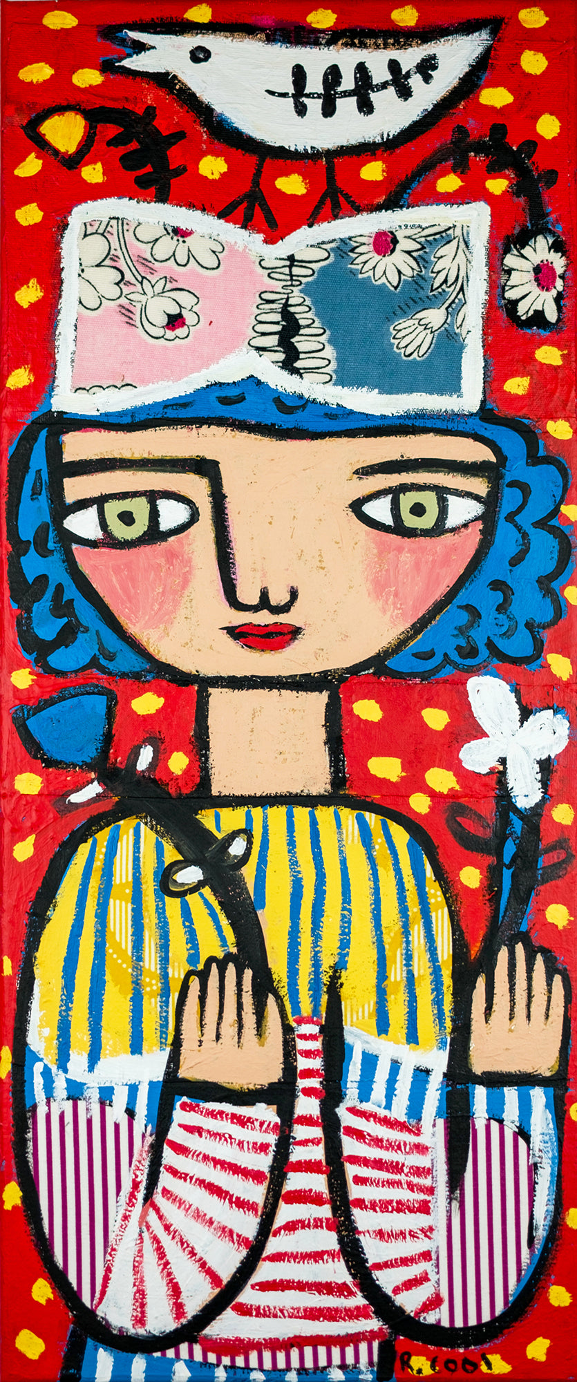 Painting on canvas, 61x25cm