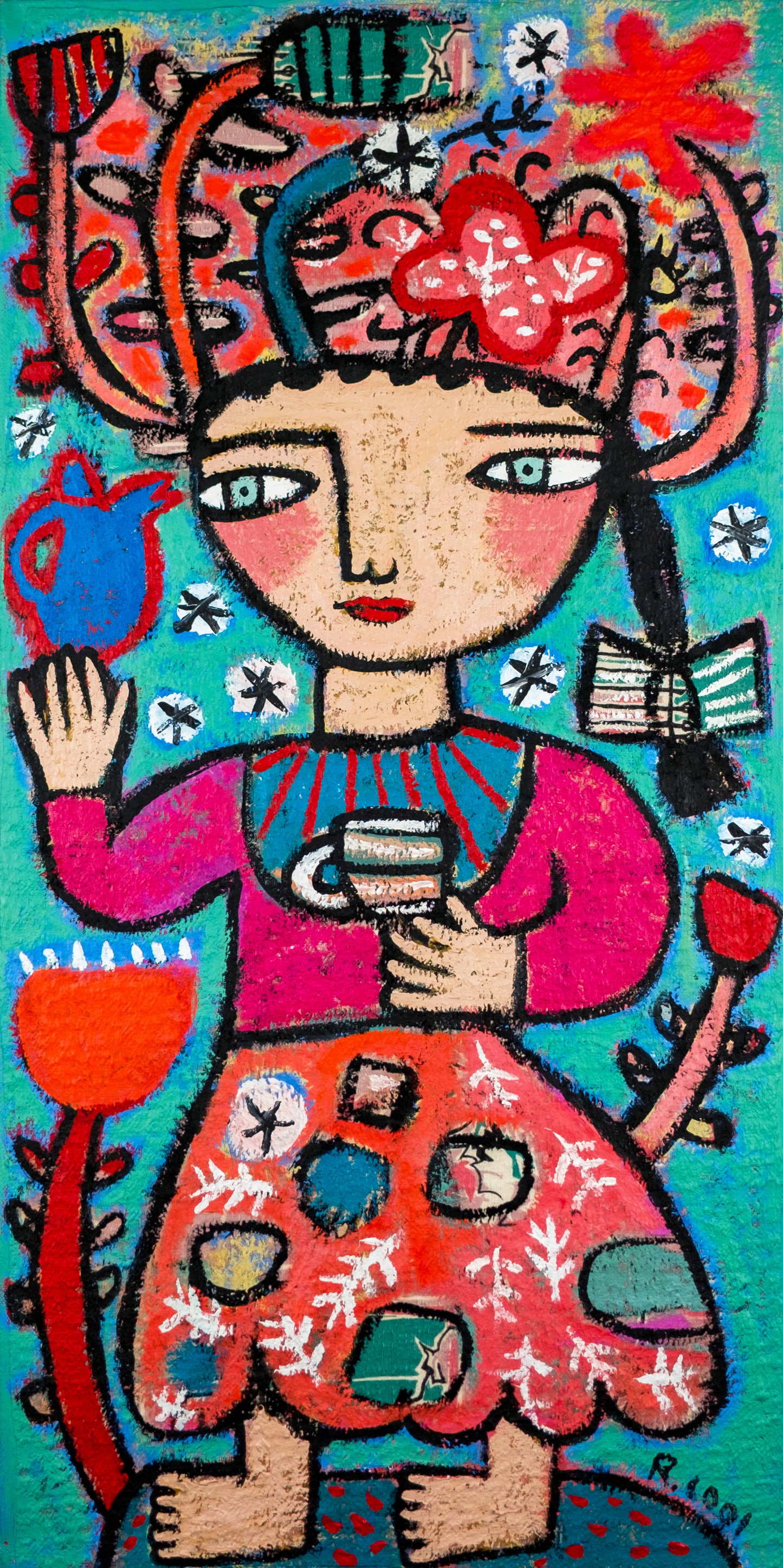 Painting on canvas, 71x35cm