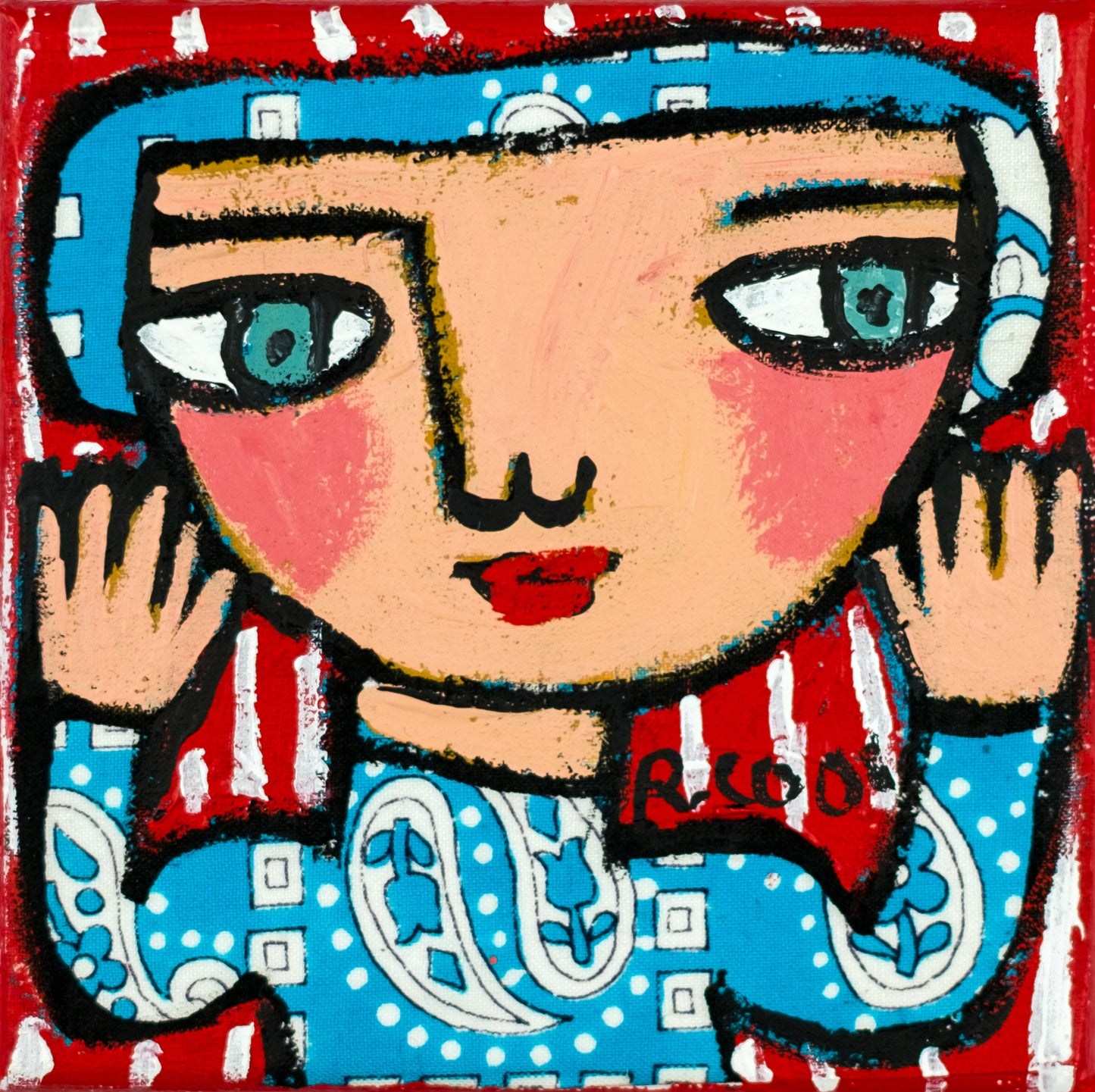 Painting on canvas, 10x10cm