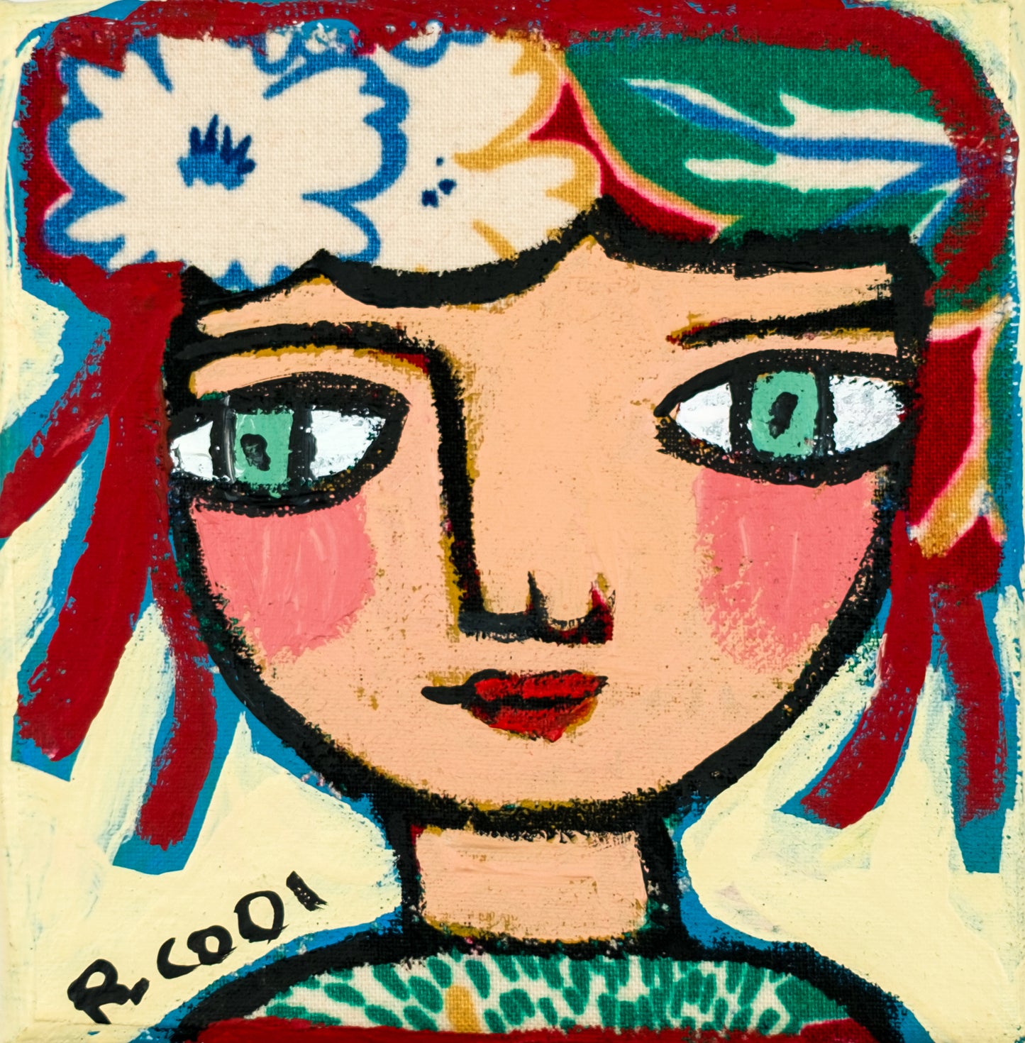 Painting on canvas, 10x10cm