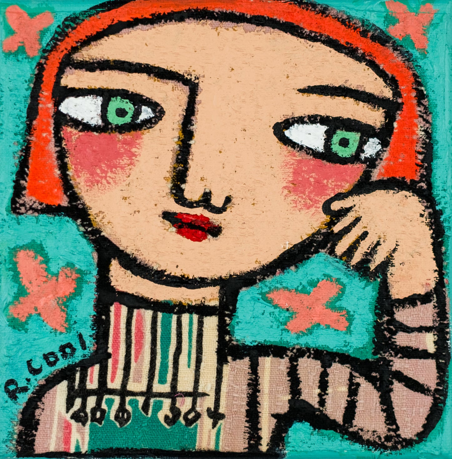 Painting on canvas, 15x15cm