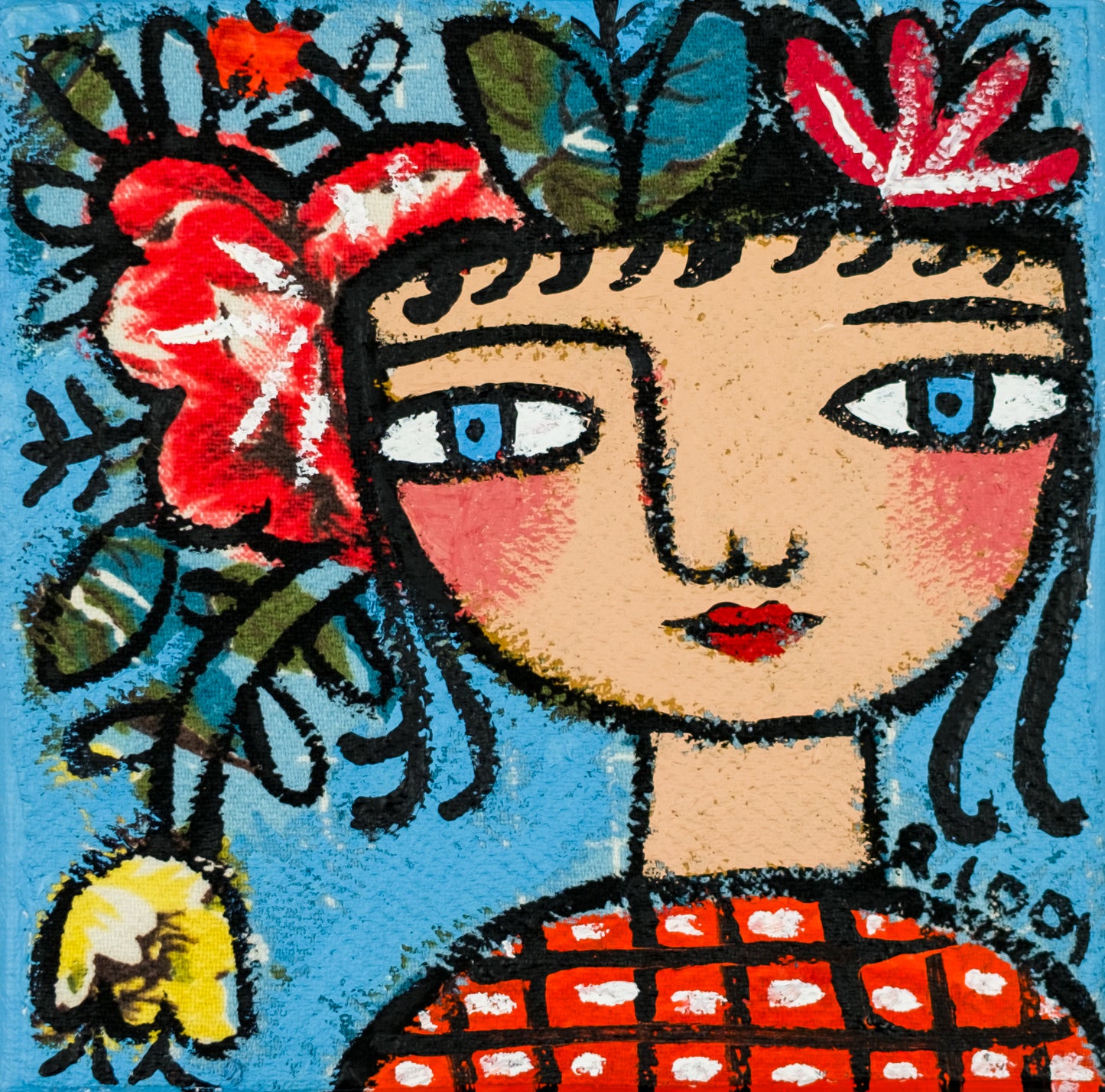 Painting on canvas, 15x15cm