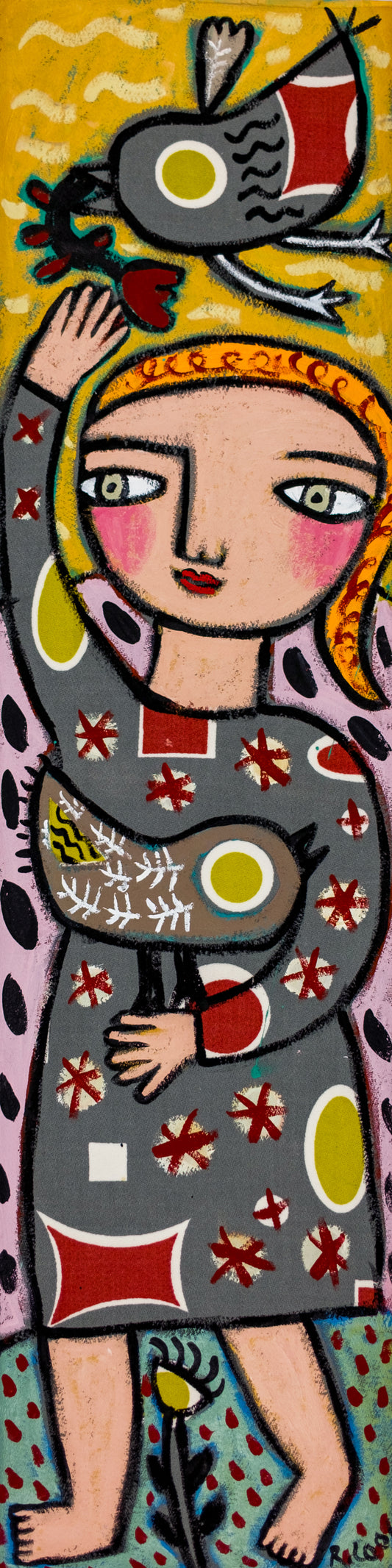 Painting on paper, 75x19cm