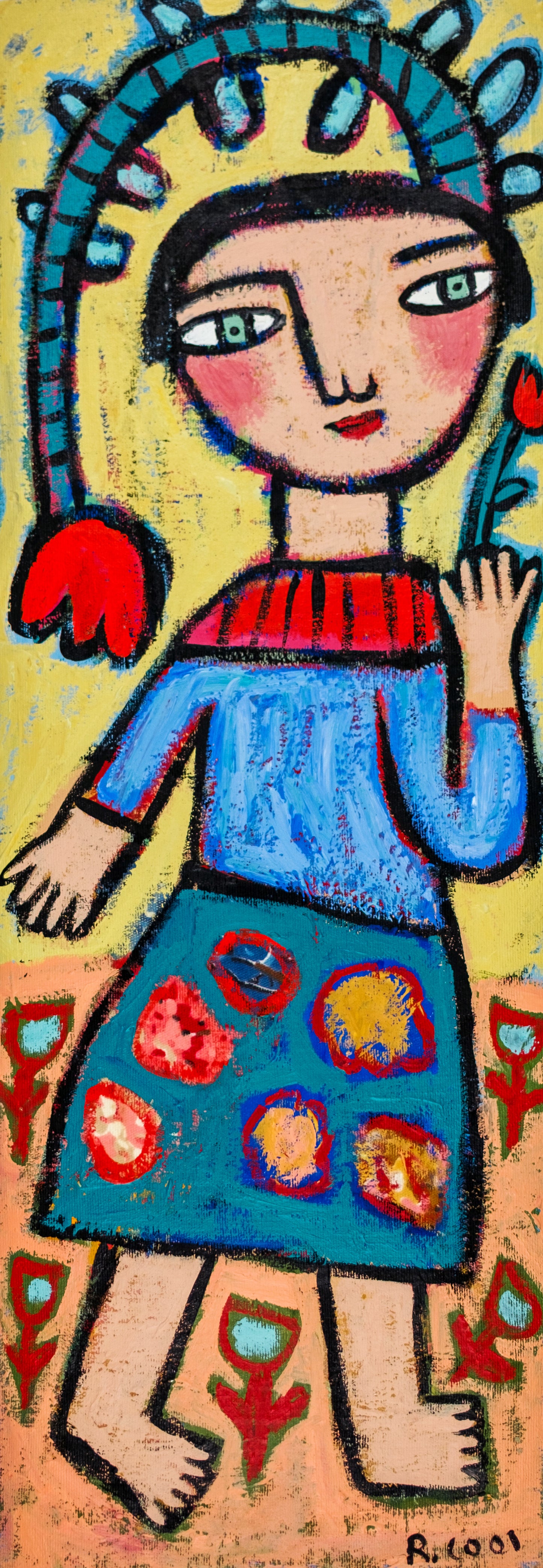 Painting on paper, 56x21cm