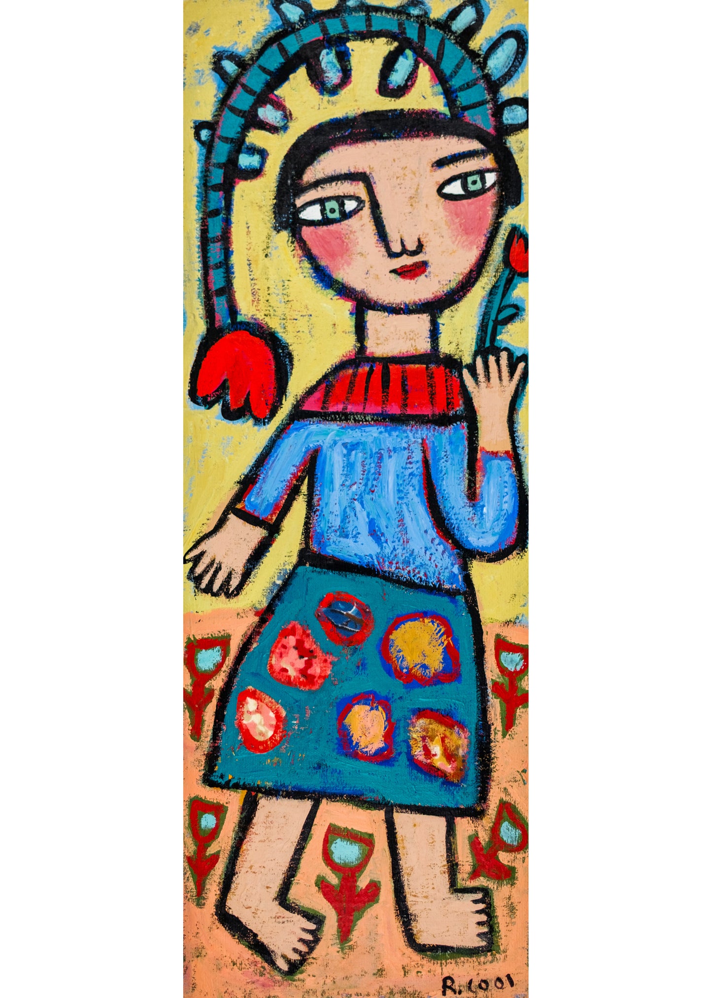 Painting on paper, 56x21cm