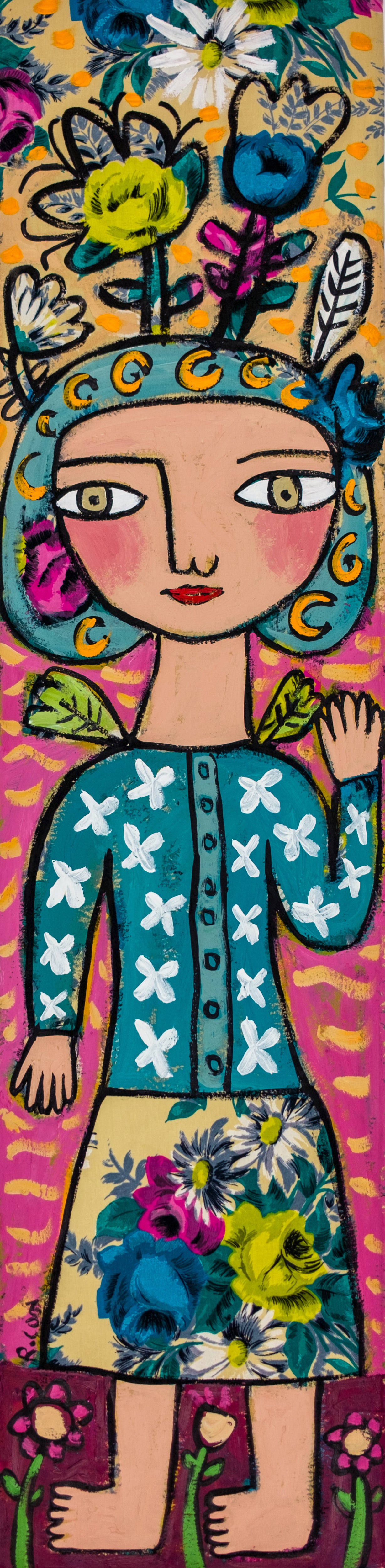 Painting on paper, 75x19cm