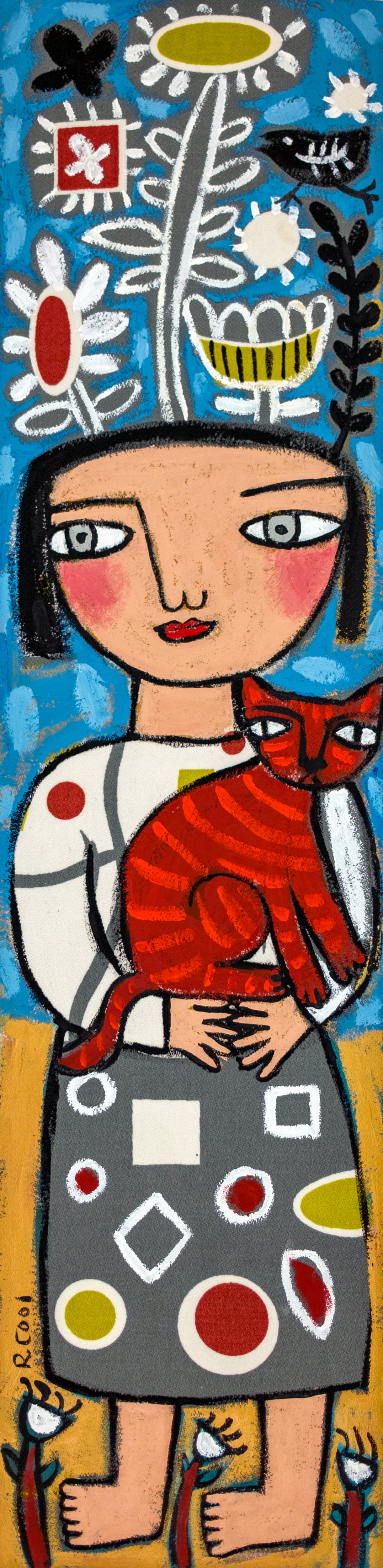 Painting on paper, 75x19cm