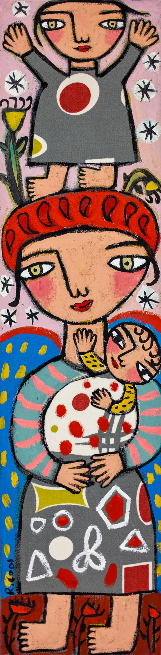 Painting on paper, 75x19cm