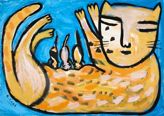 Mother Cat and Kittens II