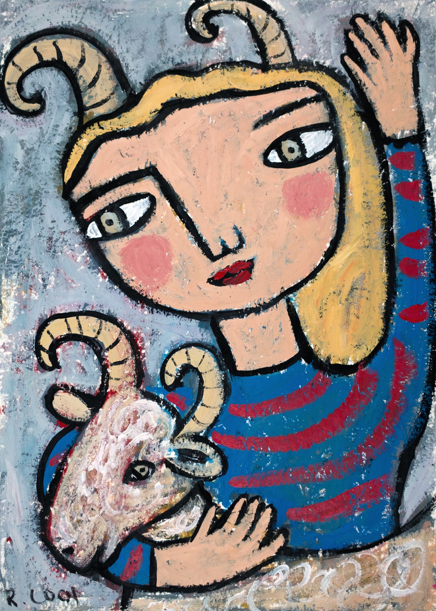 Faun with Goat, 30x21cm