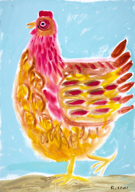 Gold Spangled Hamburg, 42x30cm