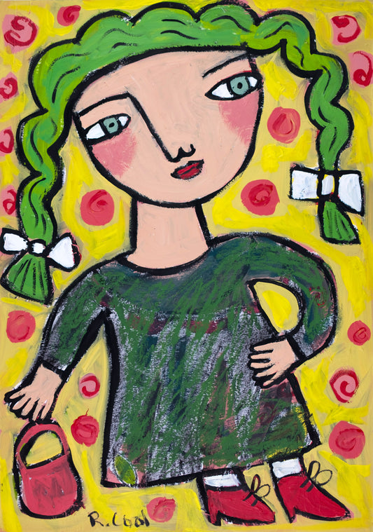 Pixie in the Berry Bushes, 42x30cm