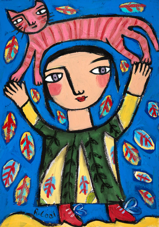 Pixie and Cat, 42x30cm