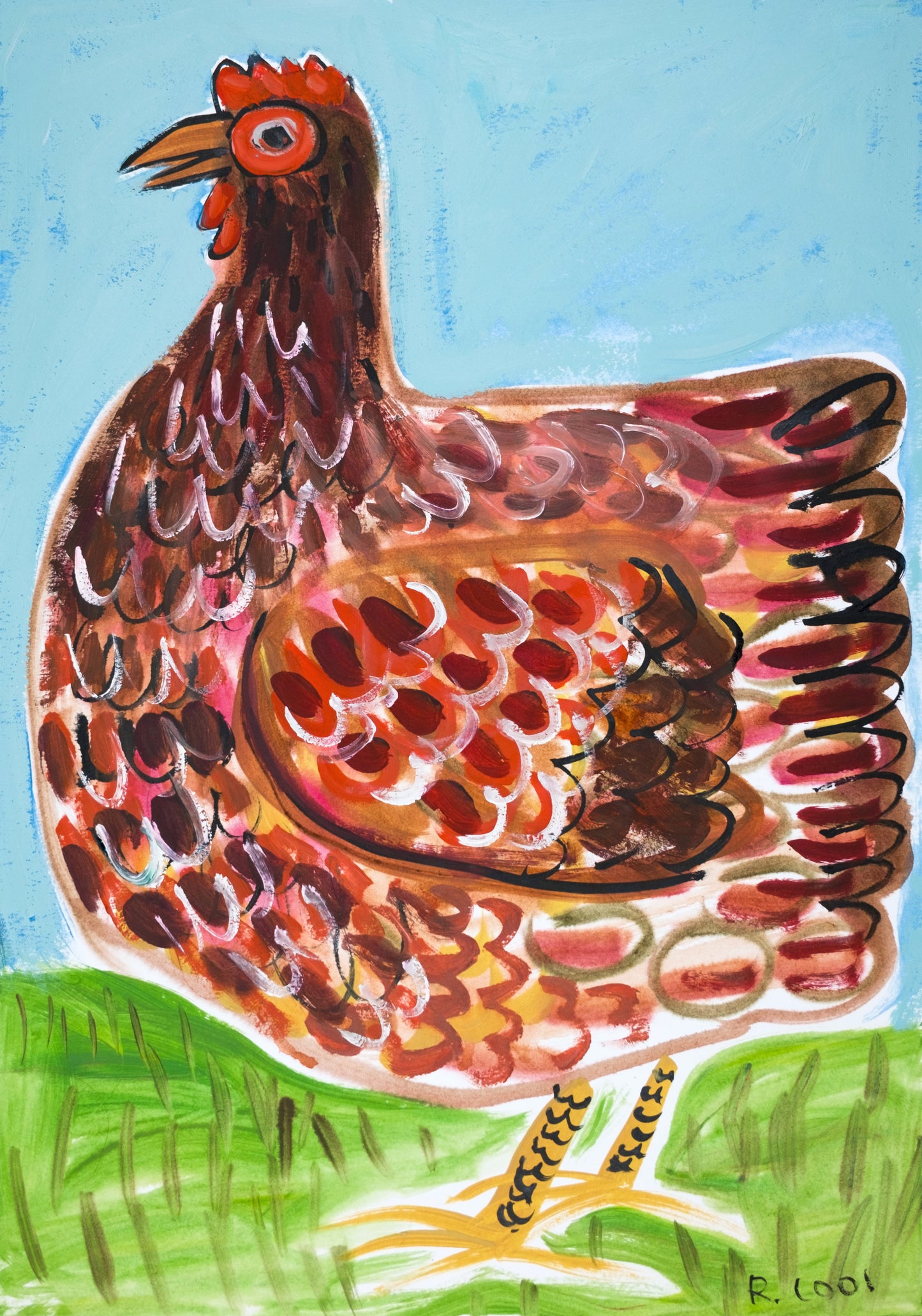 Swedish Flower Hen, 42x30cm
