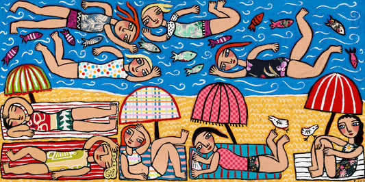 キャンバスに描かれた絵画、75x100cm